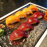38B. Moriawase sushi salmón y atún (8 piezas)