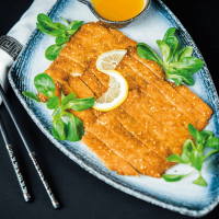 57. Filete de pollo al pan rallado japonés en salsa limón